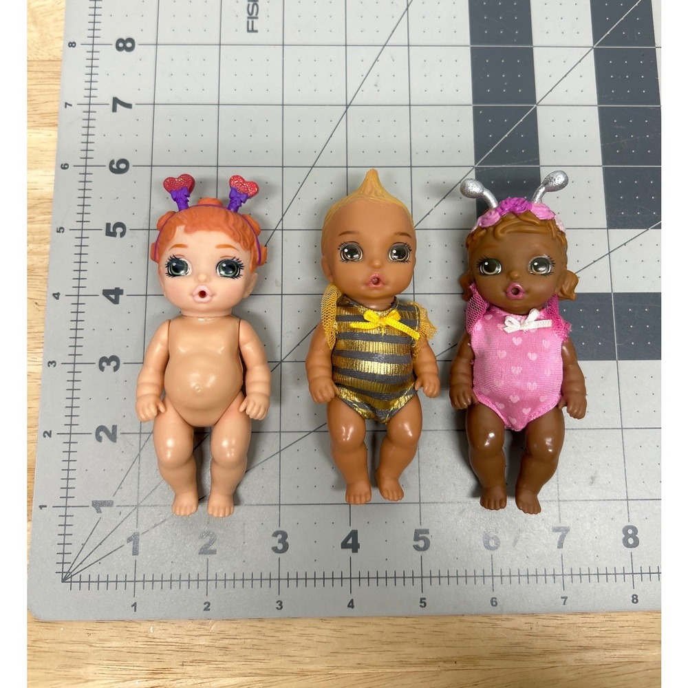Zapf Creation Baby Born Surprise Dolls Mini 5" Lot of 3 Tiny Poseable